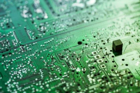 Macro shot of the back side of a circuit board Stock Photos