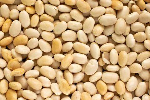 Macro shot of beans isolate on a background. Top view of food - beans texture Stock-Fotos