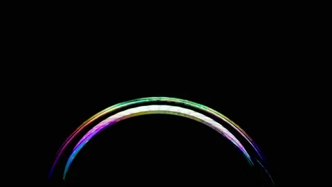 Macro shot of beautiful soap bubble hemisphere with magic glass surface Stock Footage 146526960