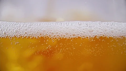 Macro shot of beer - screen fill-up - Slow Motion Stock Footage 122949146