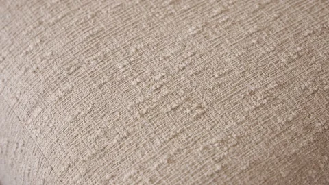 Macro Shot of Beige Linen Sofa Cushion with Fabric Texture Stock Footage 340398693