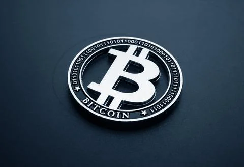 Macro shot of a bit coin crypto Stock Photos