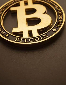 Macro shot of a bit coin crypto Stock Photos