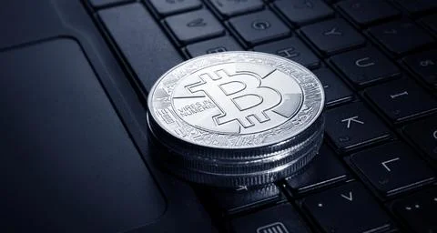 Macro shot of a bit coin crypto Stock Photos