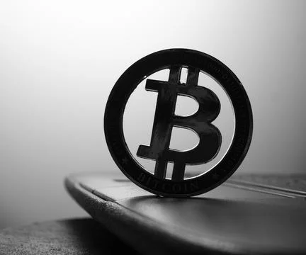 Macro shot of a bit coin crypto Photos