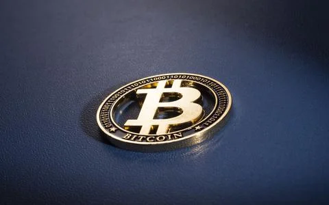 Macro shot of a bit coin crypto Stock Photos