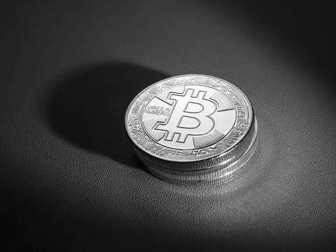 Macro shot of a bit coin crypto Photos
