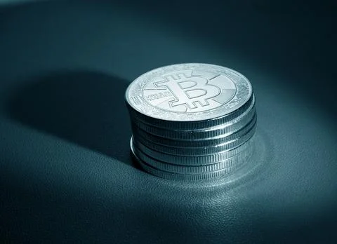 Macro shot of a bit coin crypto Stock-Fotos