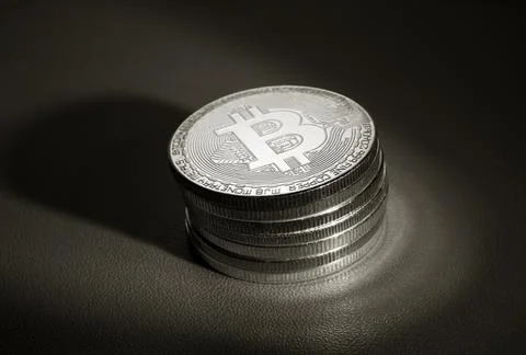 Macro shot of a bit coin crypto Stock Photos