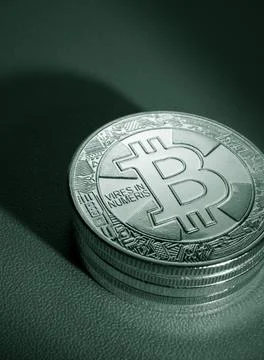 Macro shot of a bit coin crypto Photos