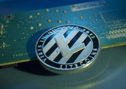 Macro shot of a bit coin crypto Stock Photos