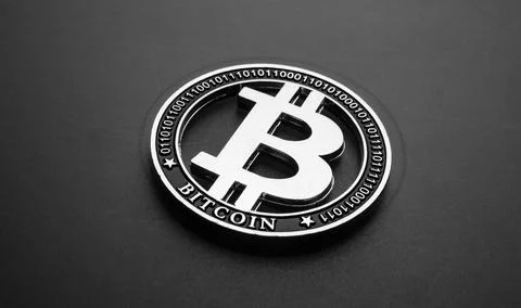 Macro shot of a bit coin crypto Stock Photos