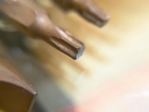 Macro shot of bit tools close  up view Stockfoto's