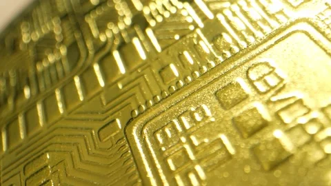 Macro shot of Bitcoin. 4K. Stock Footage 267061944