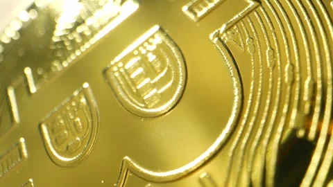 Macro shot of Bitcoin. 4K. Stock Footage 267062229