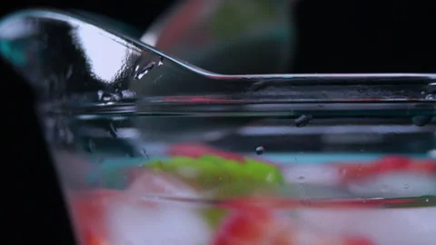 Macro shot of blending ingredients in a jar Stock Footage 92053152