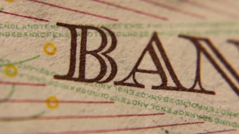 Macro shot of British Bank Notes Video stock 72253488