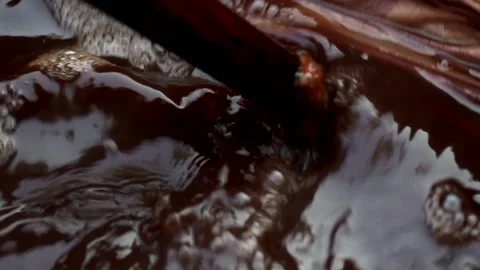 Macro Shot Of Bubbles During Dyeing Textiles With Madder Dye, Culture In Stock Footage 156009178