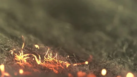 Macro shot of burning steel wool, ideal for abstract background. Stock Footage 156298043