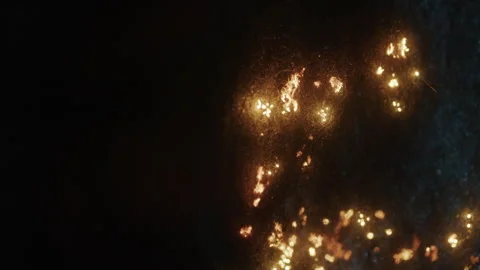 Macro Shot Of Burning Steel Wool Stock Footage 255133075