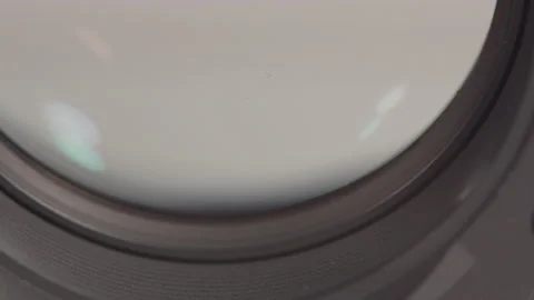 Macro Shot of Camera Lens with Flare on Optical Glass Stock Footage 203804086