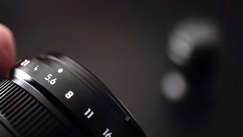 Macro shot of camera part with grain and retro color tone Stock Footage 121165116