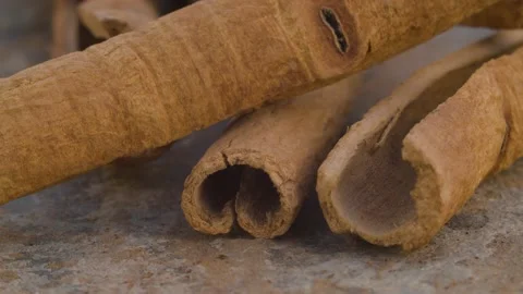 Macro shot of cinnamon bark Stock Footage 137775403