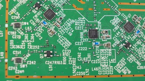 Macro shot of circuit board components Stock Footage 142221994
