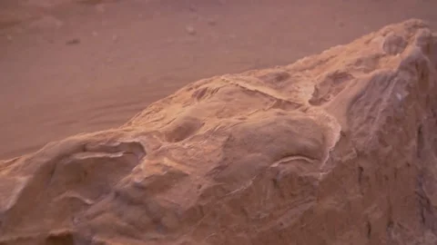 Macro-shot of a clay and red ochre pebble, in Atacama, Chile Stock Footage 237029149