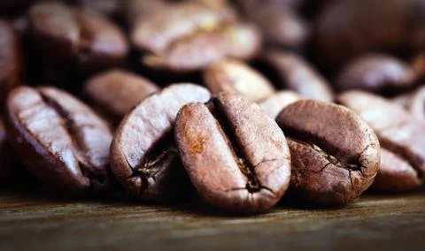 Macro shot of coffee bean Stock Photos