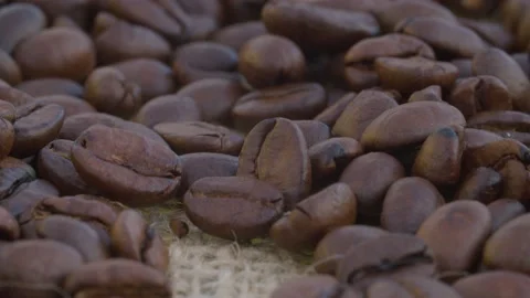 Macro shot of coffee beans Stock Footage 137753625