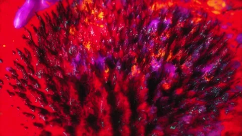 Macro Shot of Colored Magnetic Liquid Video stock 189869462