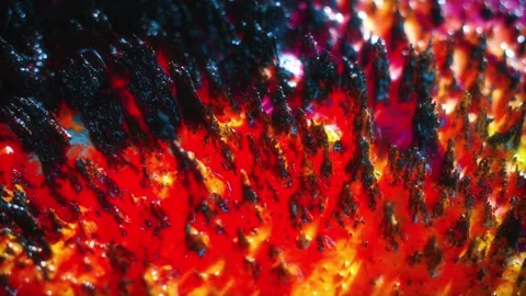 Macro Shot of Colored Magnetic Liquid Video stock 189869678