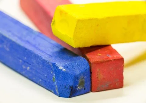 Macro shot of colored pastels Stock Photos