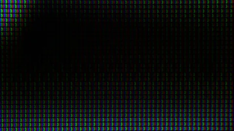 Macro shot of a computer display or TV screen. Multi-colored pixels as trace  스톡 동영상 127969192