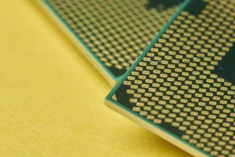 Macro-shot of computer microchip processor 写真素材