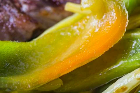 Macro shot of cooked vegetable Stockfoto's