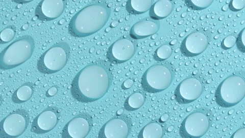 Macro Shot of Cosmetic moisturizing drops of liquid on a green-blue pastel Video stock 195290950