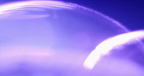 Macro shot of a cosmic scenery with particles moving on a purple sphere in Stock Footage 116884423