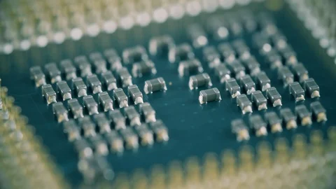 Macro shot of CPU or central processor unit Stock Footage 96032658