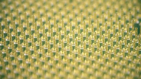 Macro shot of CPU or central processor unit pins Stock Photos