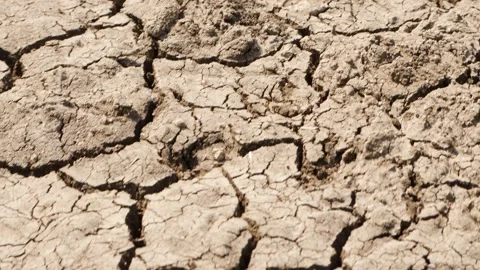 Macro shot of cracked ground due to scarcity of water Stockbeeldmateriaal 151904490