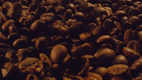 Macro shot of dark coffee beans Stock-Footage 112240388