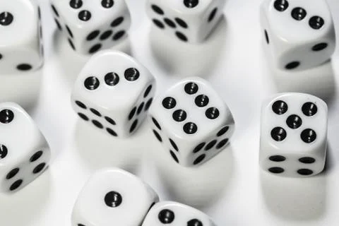 Macro shot of dice on white background Stock Photos