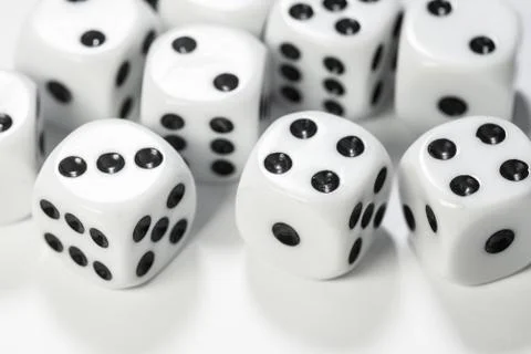 Macro shot of dice on white background Stock Photos