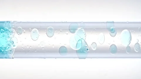 Macro Shot of Different Sized Clear Air Bubbles in Clear Water Rising up in Stock Footage 261529062