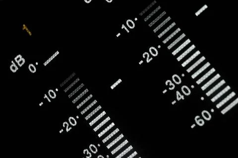 Macro shot-display of the broadcast video player, equalizer Perspective ma... Stock Photos
