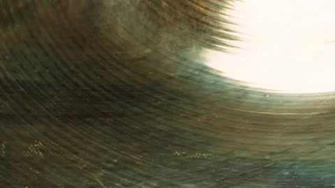Macro shot of drum Steel copper cymbals, instrument parts, drum kits, texture Stock Footage 282895212