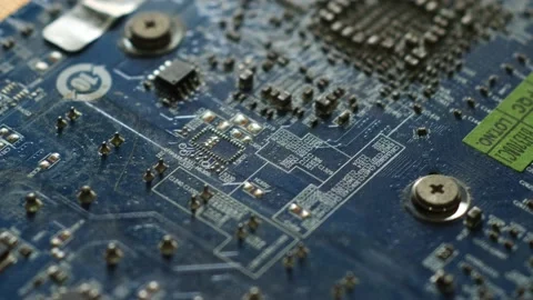 Macro shot of an Electronic Chip Stock Footage 239019662
