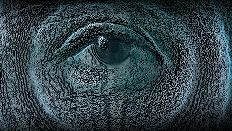 Macro shot of an eye of a boy of Asian ethnicity, digital effect representing Video stock 104078520